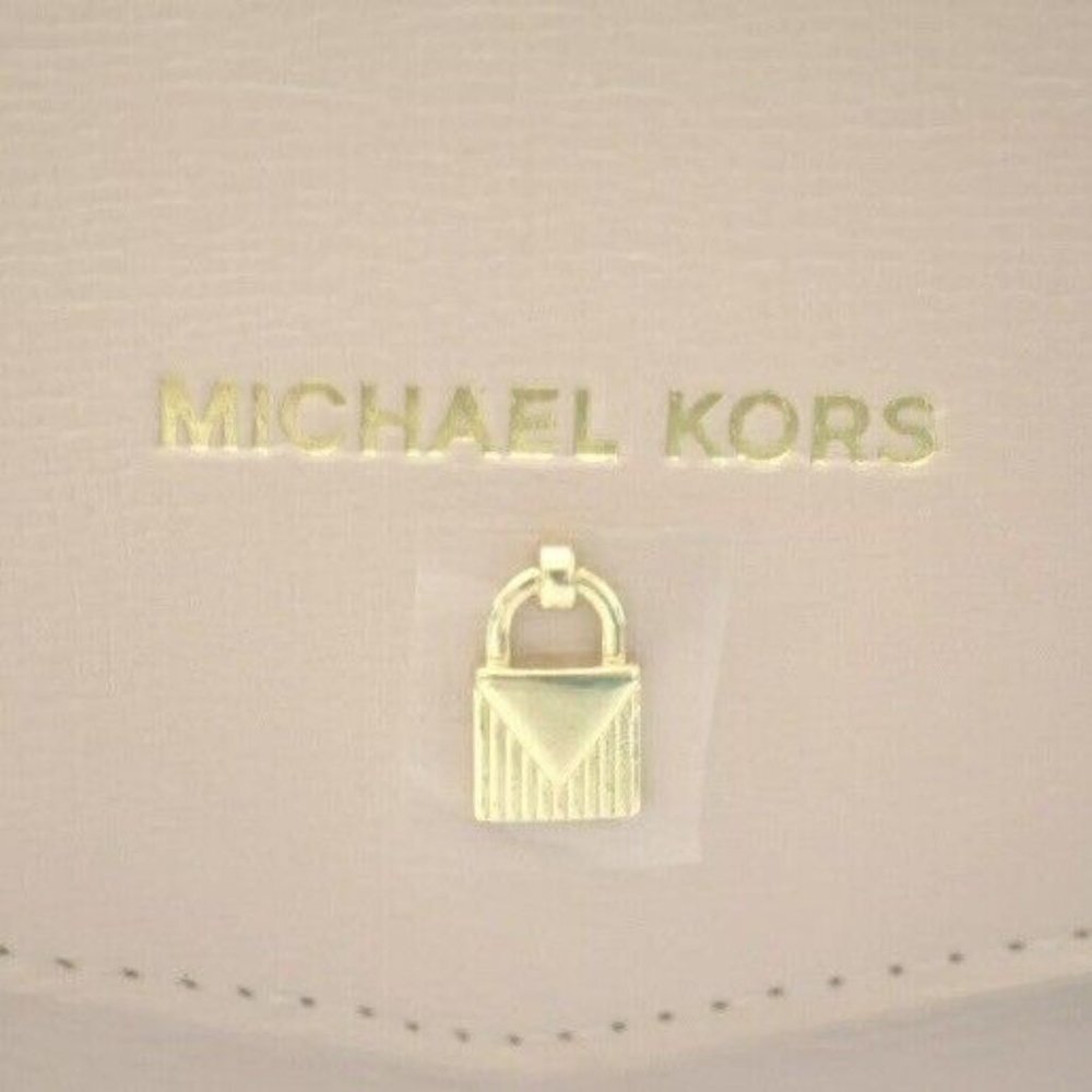 Michael Kors Backpack Bookbag Rose Beige Holdall Faux Leather Handbag Purse NEW - Picture 3 of 10